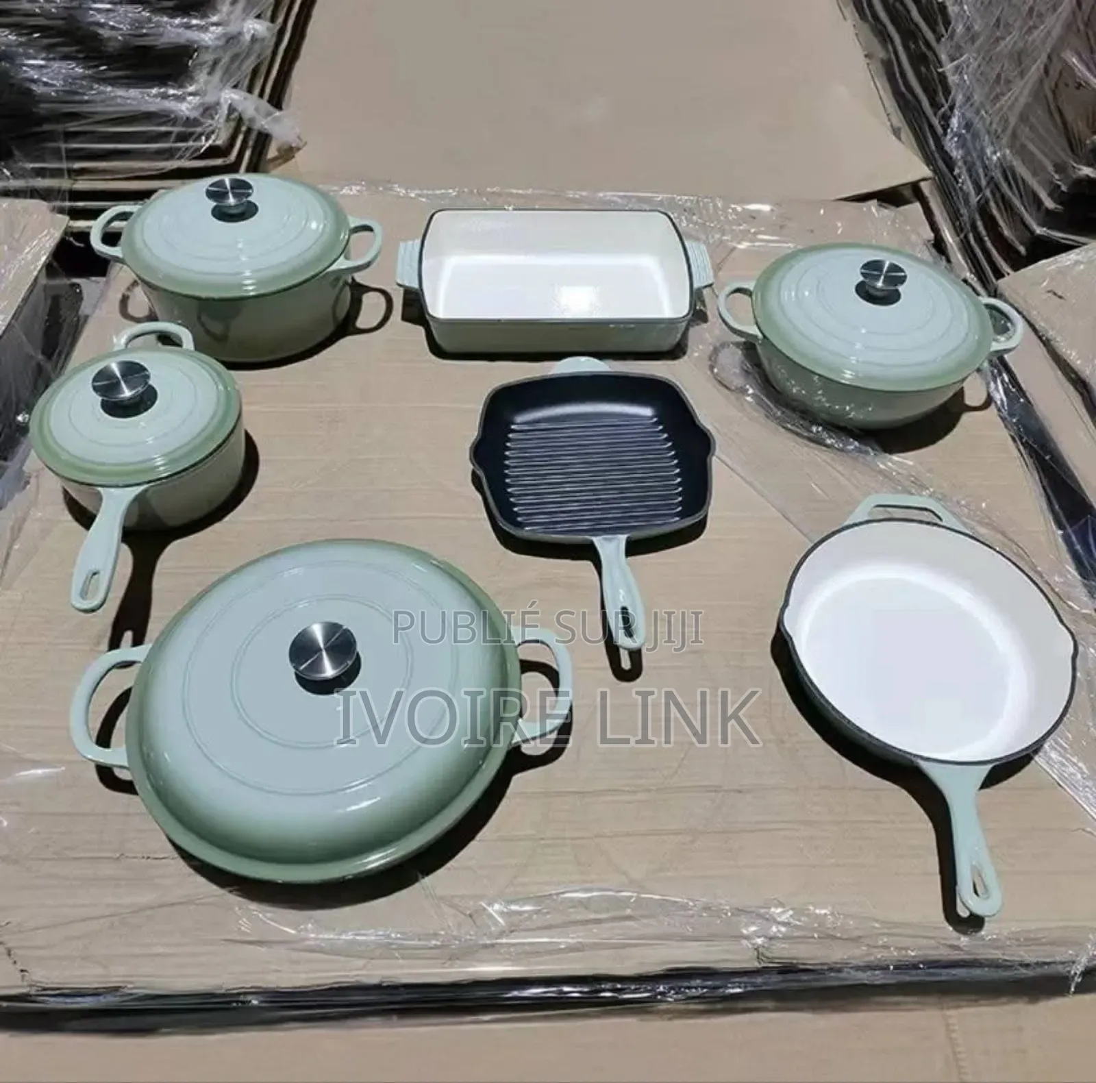 Ensemble De Cuisine En Fonte 7 Pièces