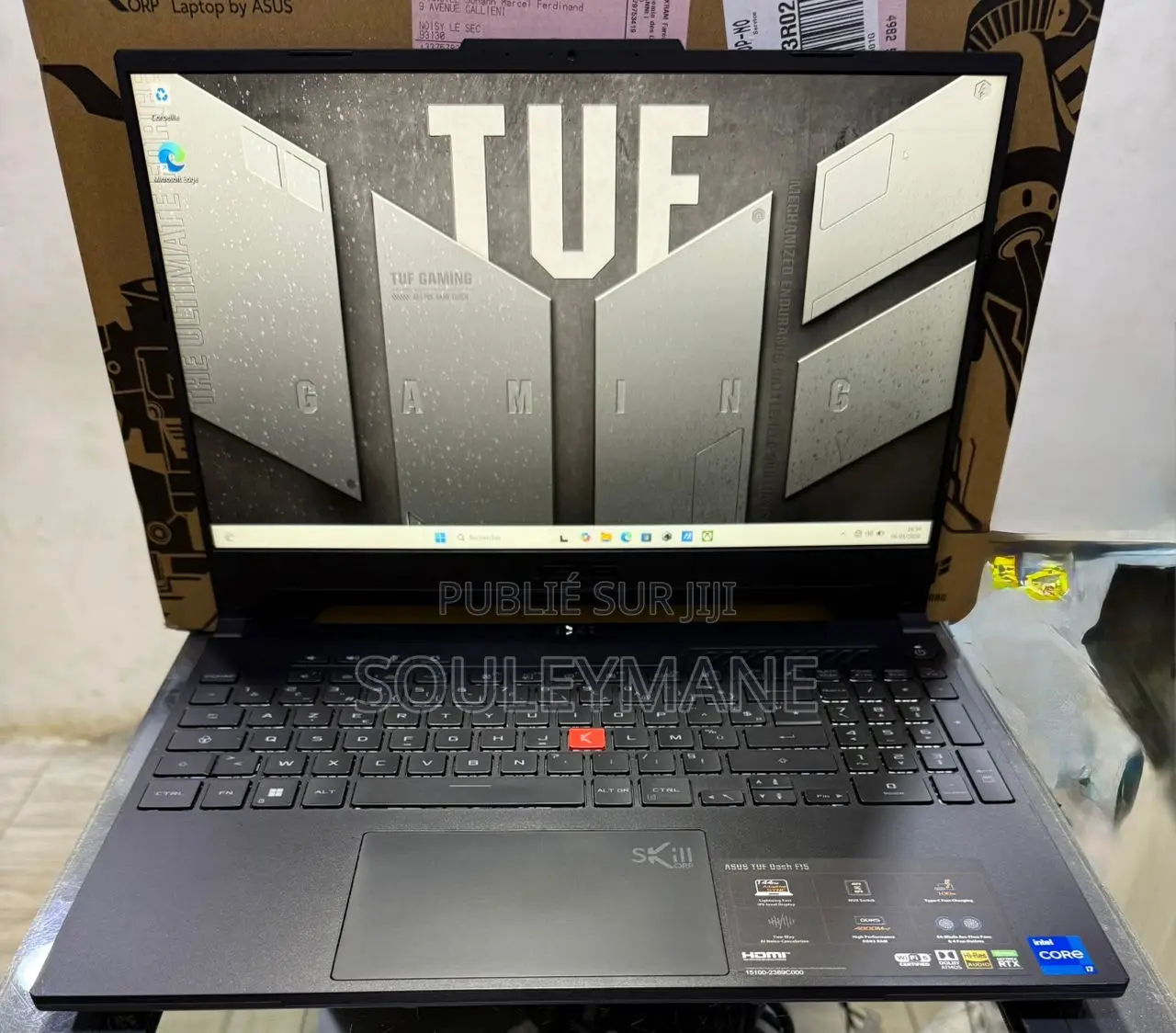 New Ordinateur Portable Asus TUF Dash F15 16GB Intel Core I7 SSD 512GB