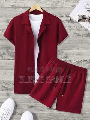 Ensemble D’Été Sophistiqué – Chemise Short Bordeaux