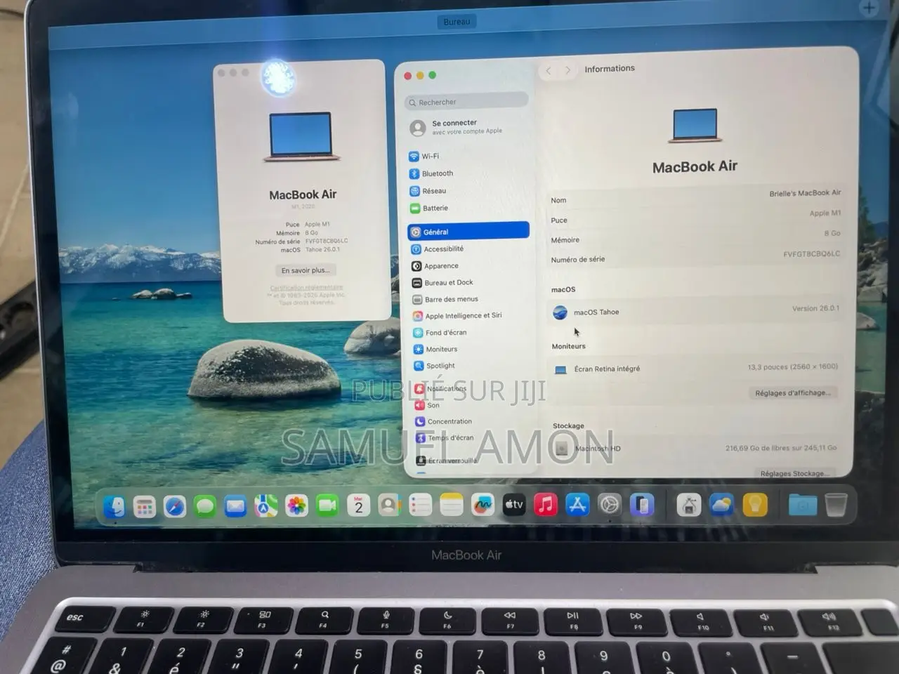 Ordinateur Portable Apple MacBook Air 2020 8GB Intel Core I3 SSD 256GB