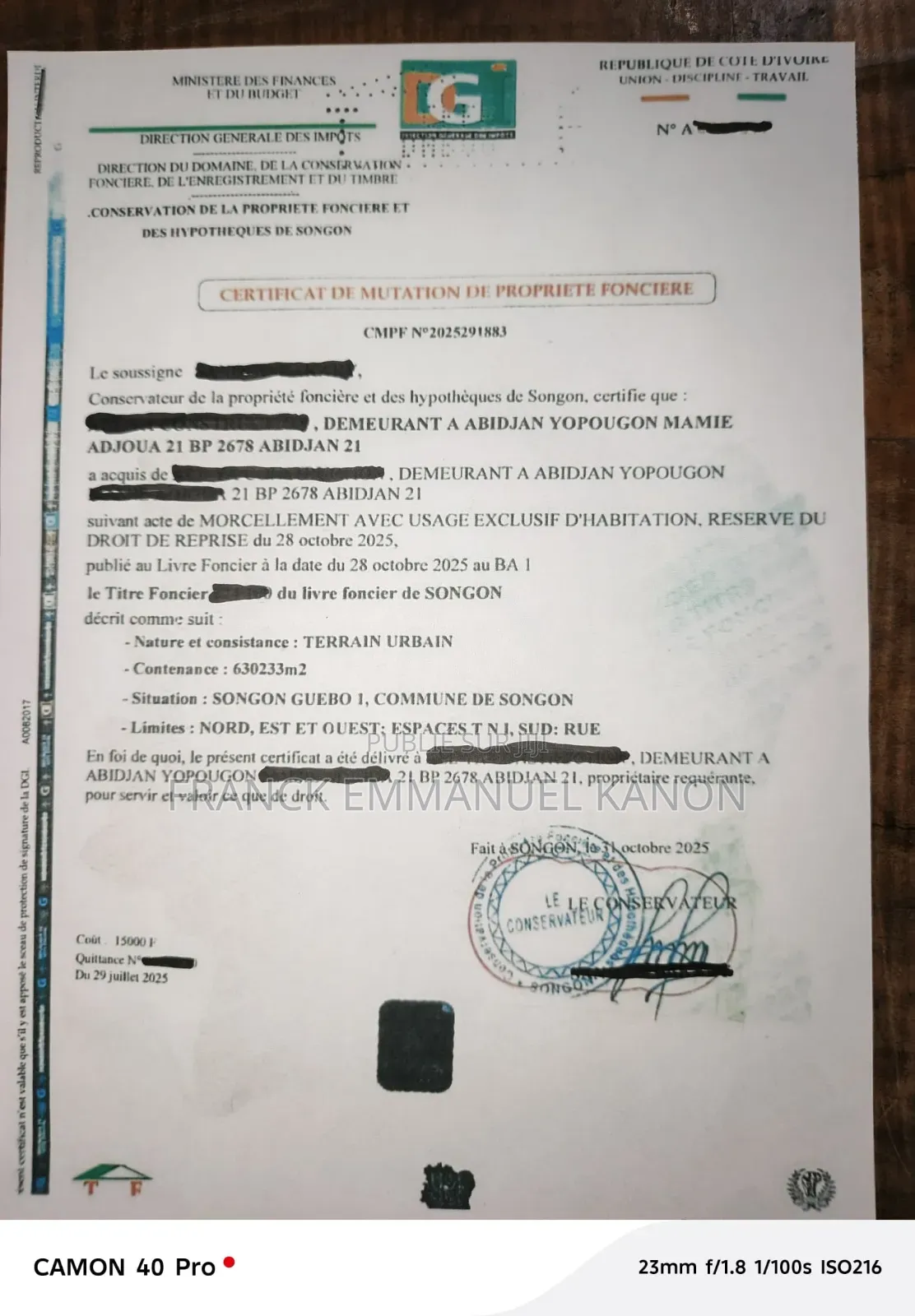 Yamoussoukro 63 Hectares