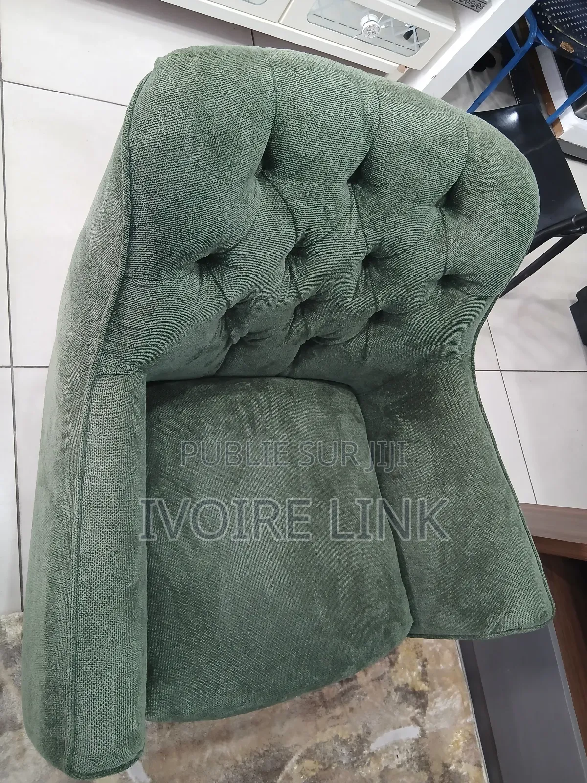 Salon Complet Moderne en Tissu Vert
