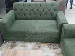 Salon Complet Moderne en Tissu Vert