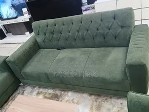 Salon Complet Moderne en Tissu Vert