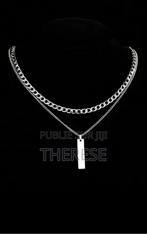 Double Chaîne Pour Homme En Acier Inoxydable