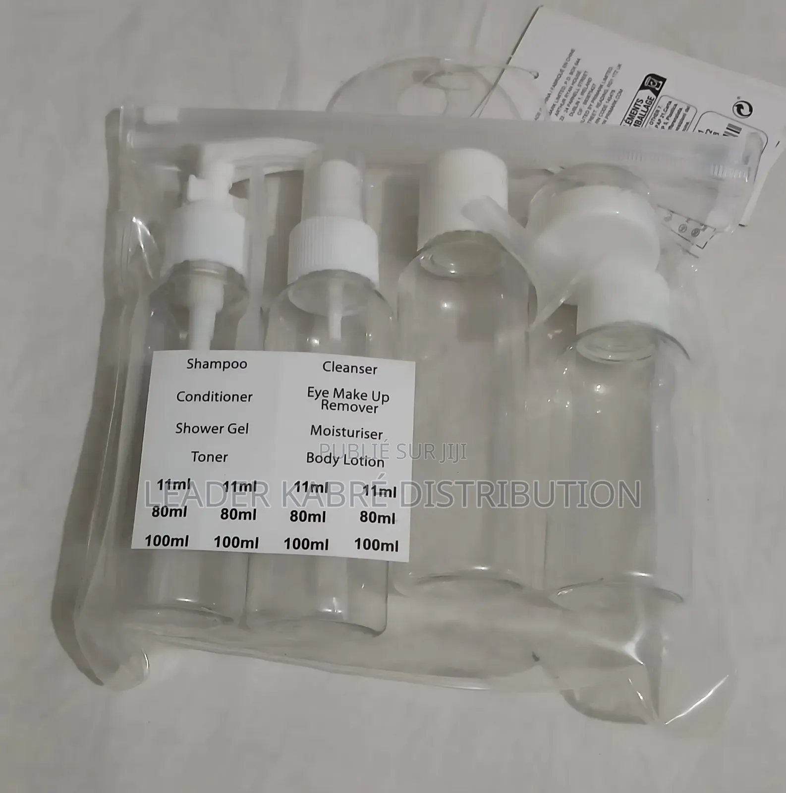 Kit De Voyage Rechargeable Transparent