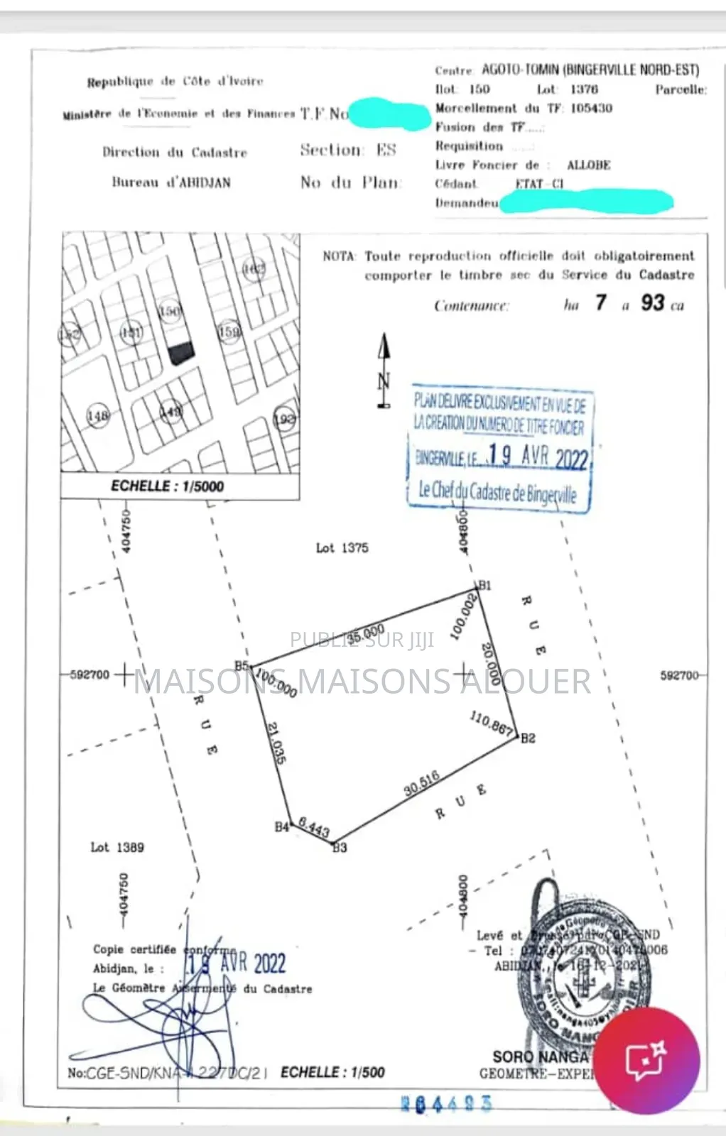 Vente De Terrains Avec Acd À Bingerville 600m 2 745m2 Et 1hectare