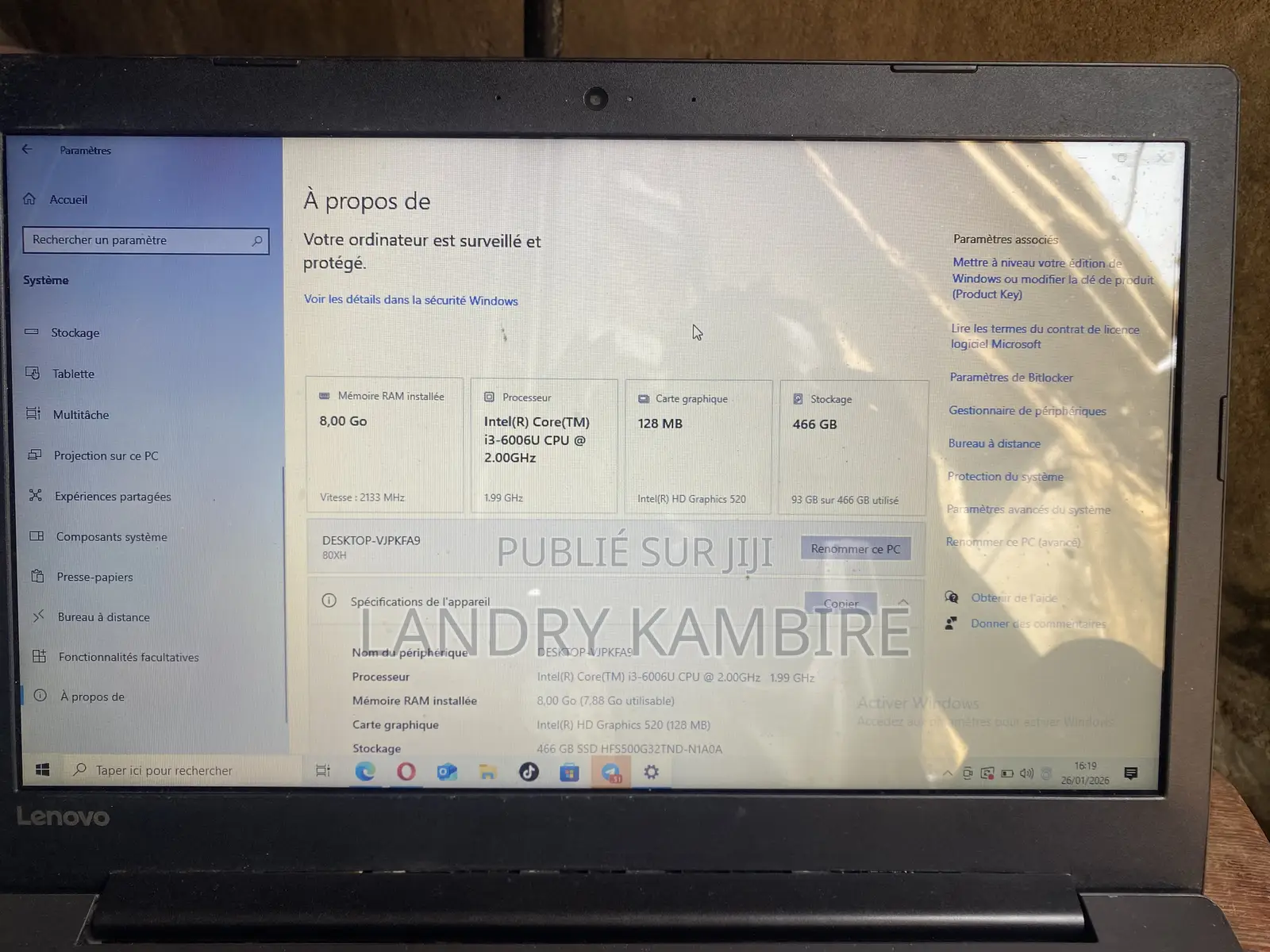 Ordinateur Portable Lenovo IdeaPad 320 8GB Intel Core I3 HDD 500GB