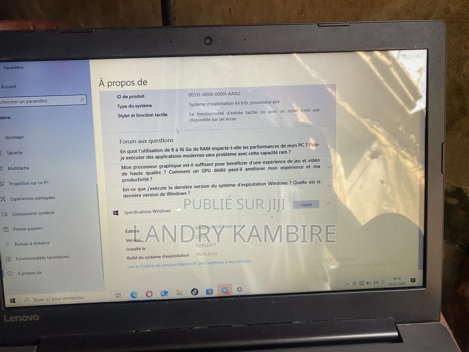 Ordinateur Portable Lenovo IdeaPad 320 8GB Intel Core I3 HDD 500GB