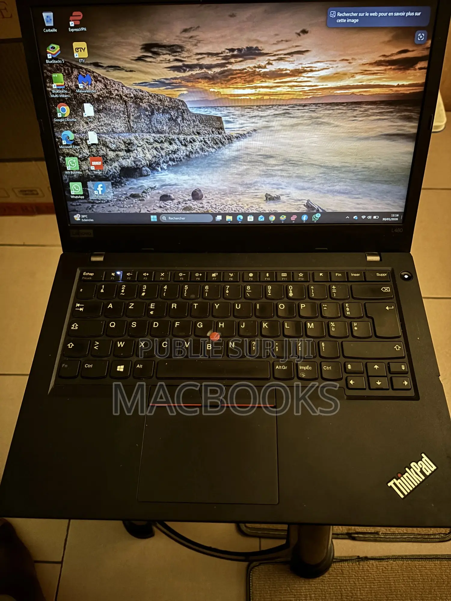 Ordinateur Portable Lenovo ThinkPad L480 12GB Intel Core I5 SSD 256GB