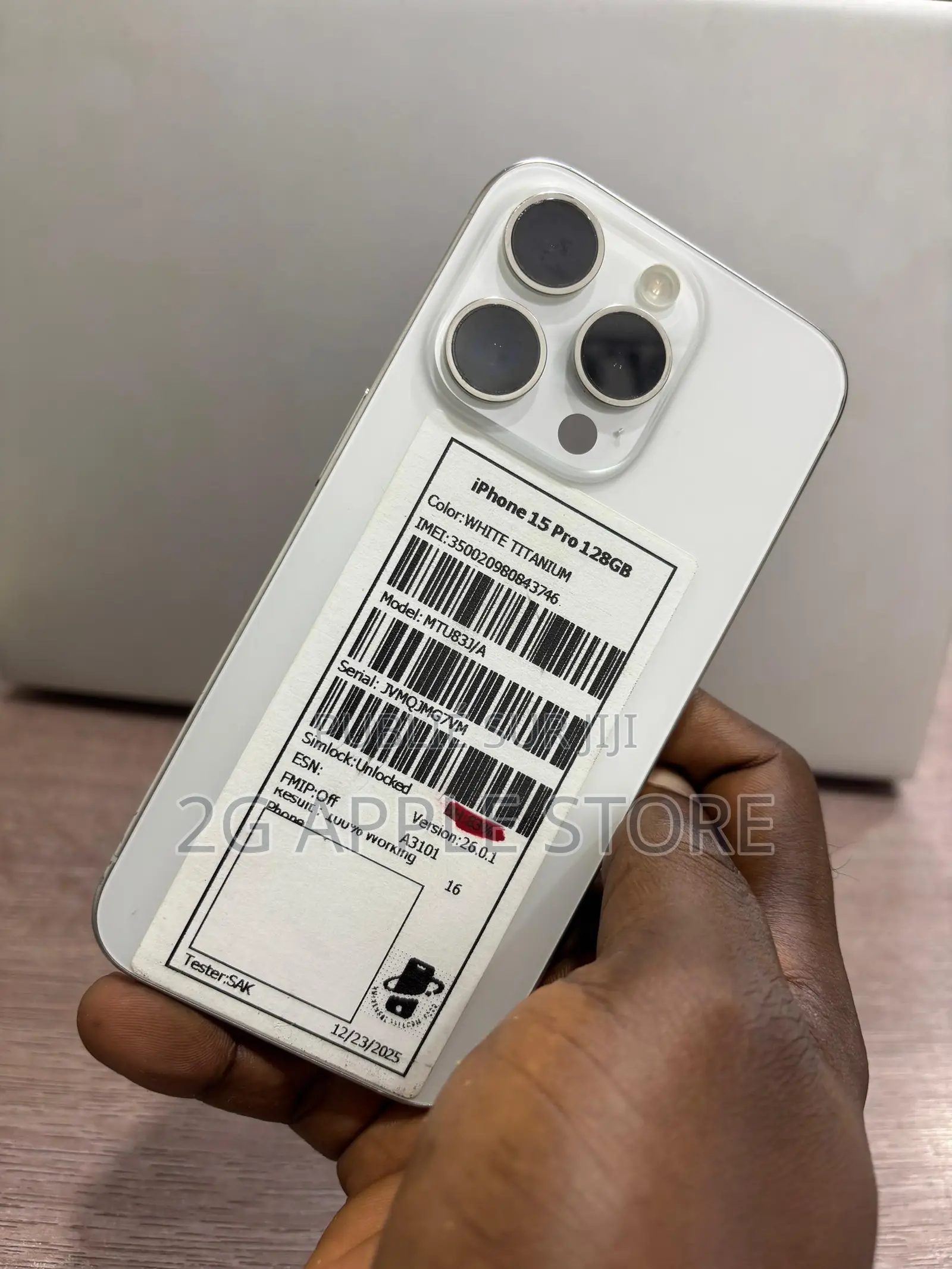 New Apple iPhone 15 Pro 128 GB Blanc