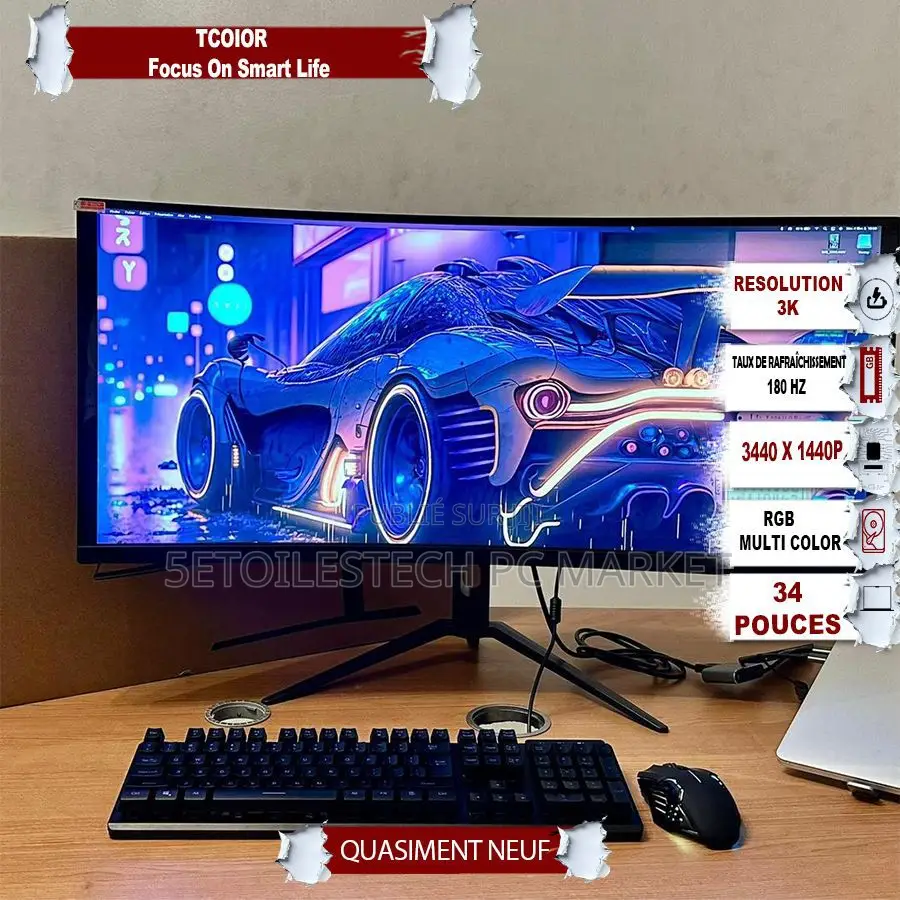 Écran Smart Gamers Incurvé Neuf Scellé Dans Carton Avec Clavier+ Souri