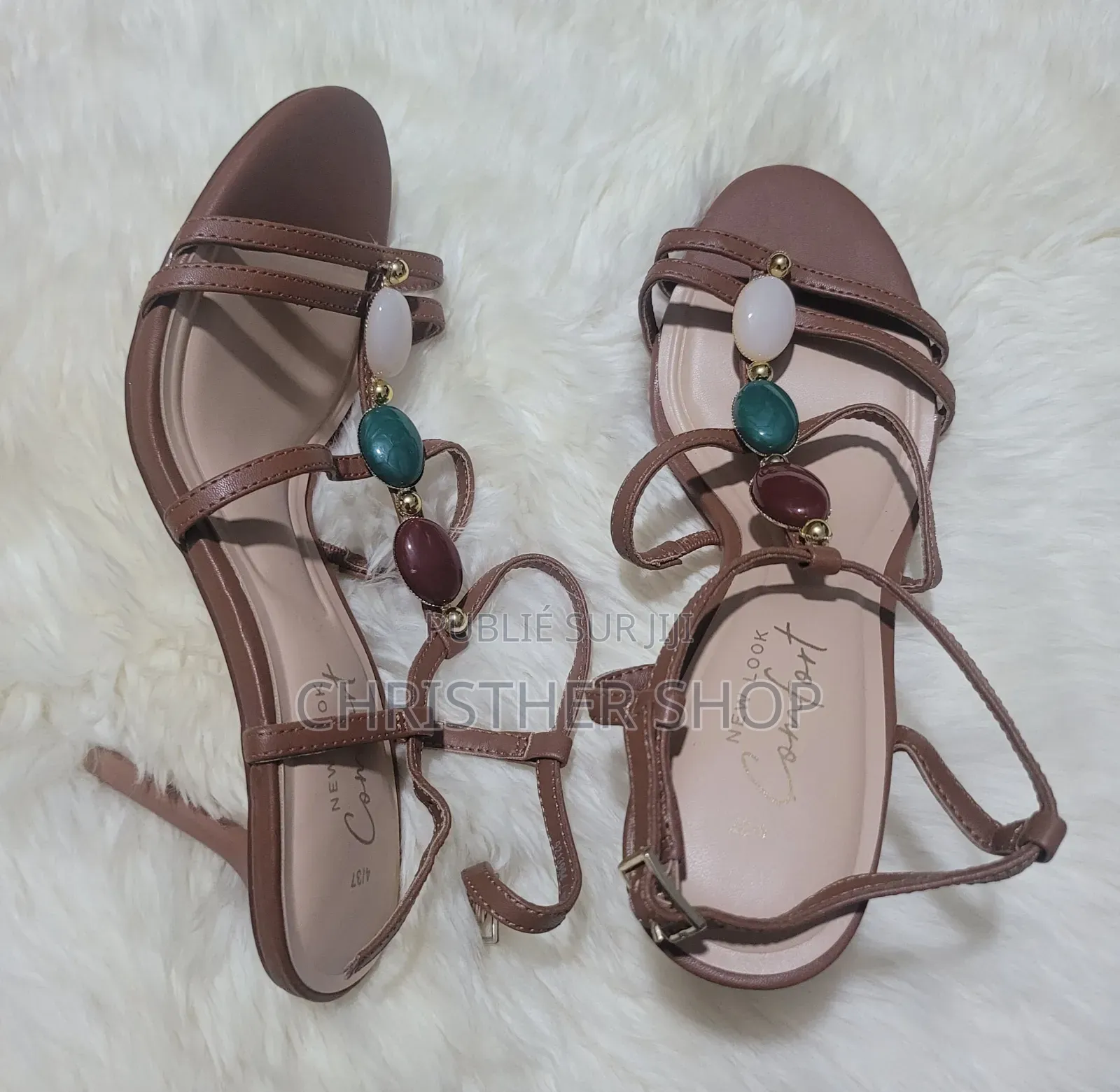 Talon Couleur or Et Marron