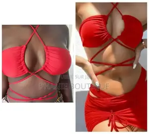 Maillots 3 Pièces Rouge Et Rose Ultra Tendances – Nouveau Stock