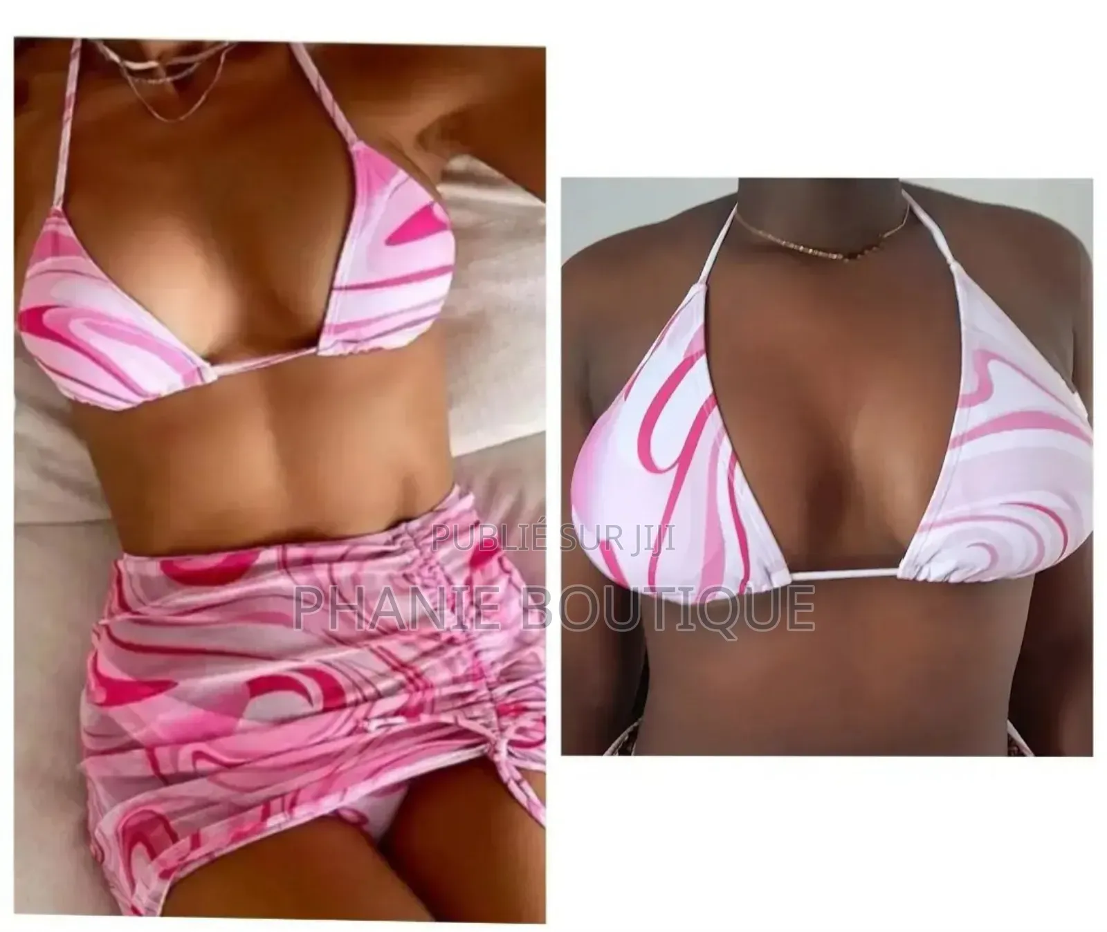 Maillots 3 Pièces Rouge Et Rose Ultra Tendances – Nouveau Stock