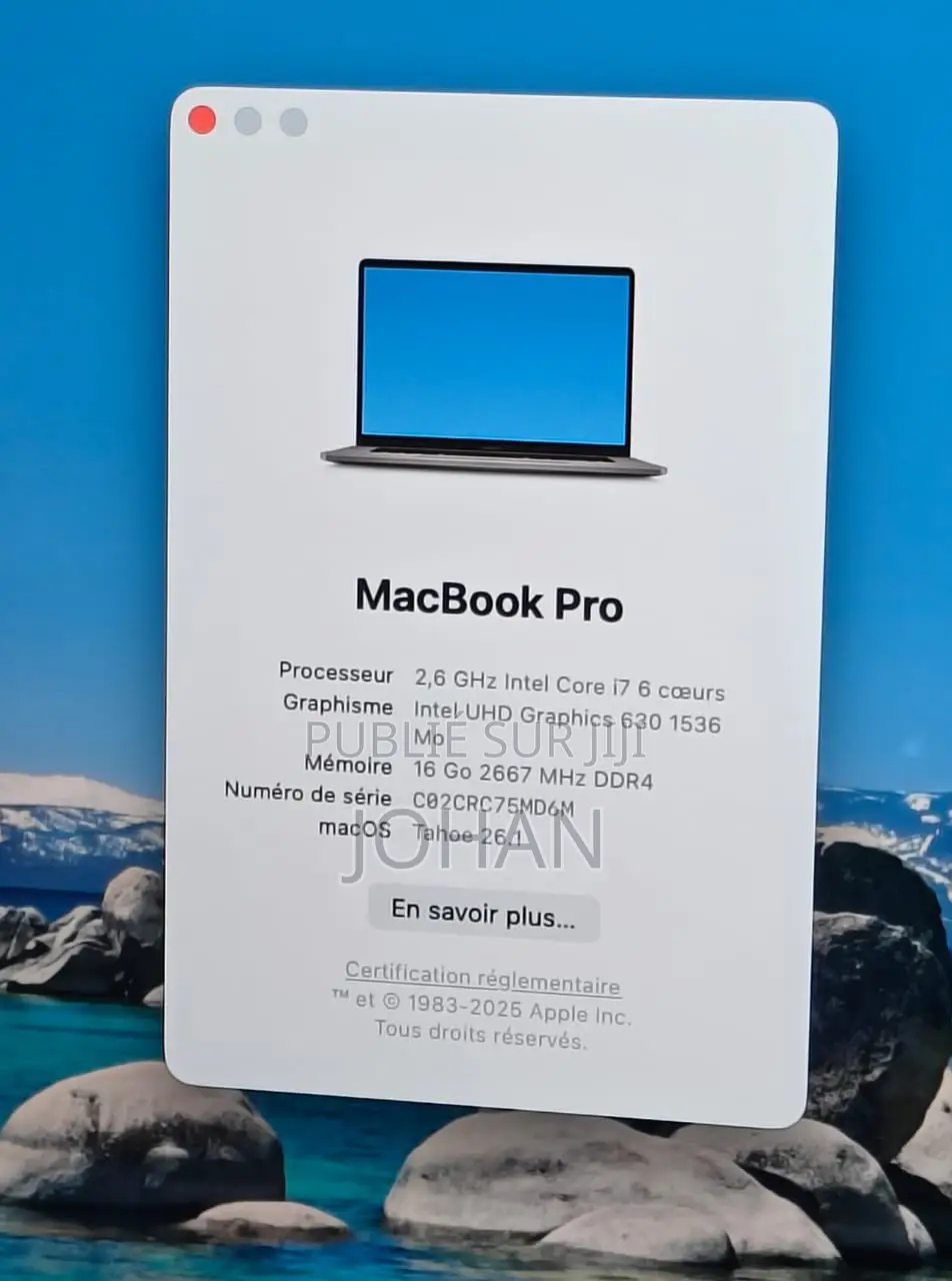 Nouveau Apple MacBook Pro 2019 16GB Intel Core I7 SSD 512GB