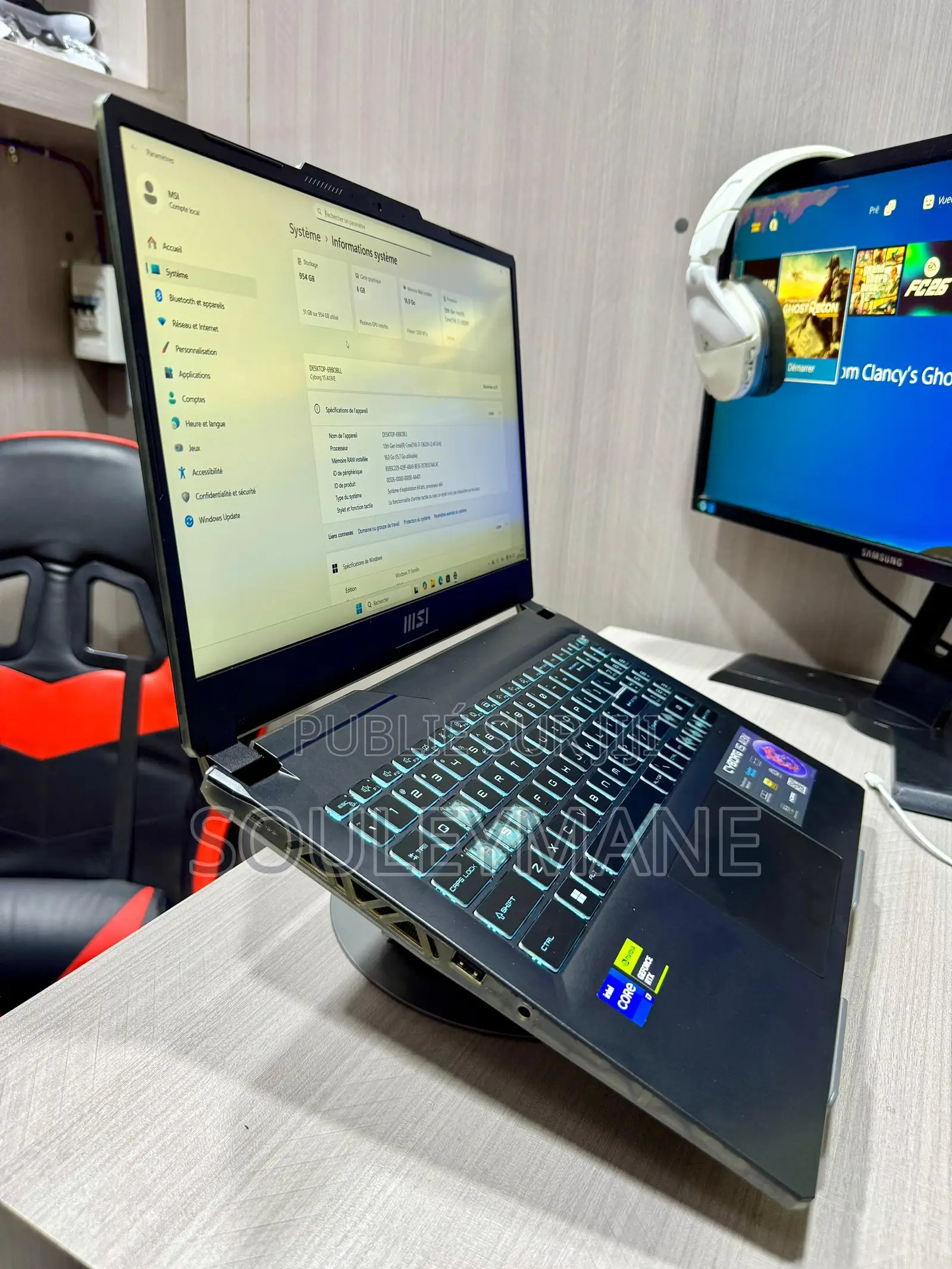 Ordinateur Portable MSI Cyborg 15 16GB Intel Core I7 SSD 1T