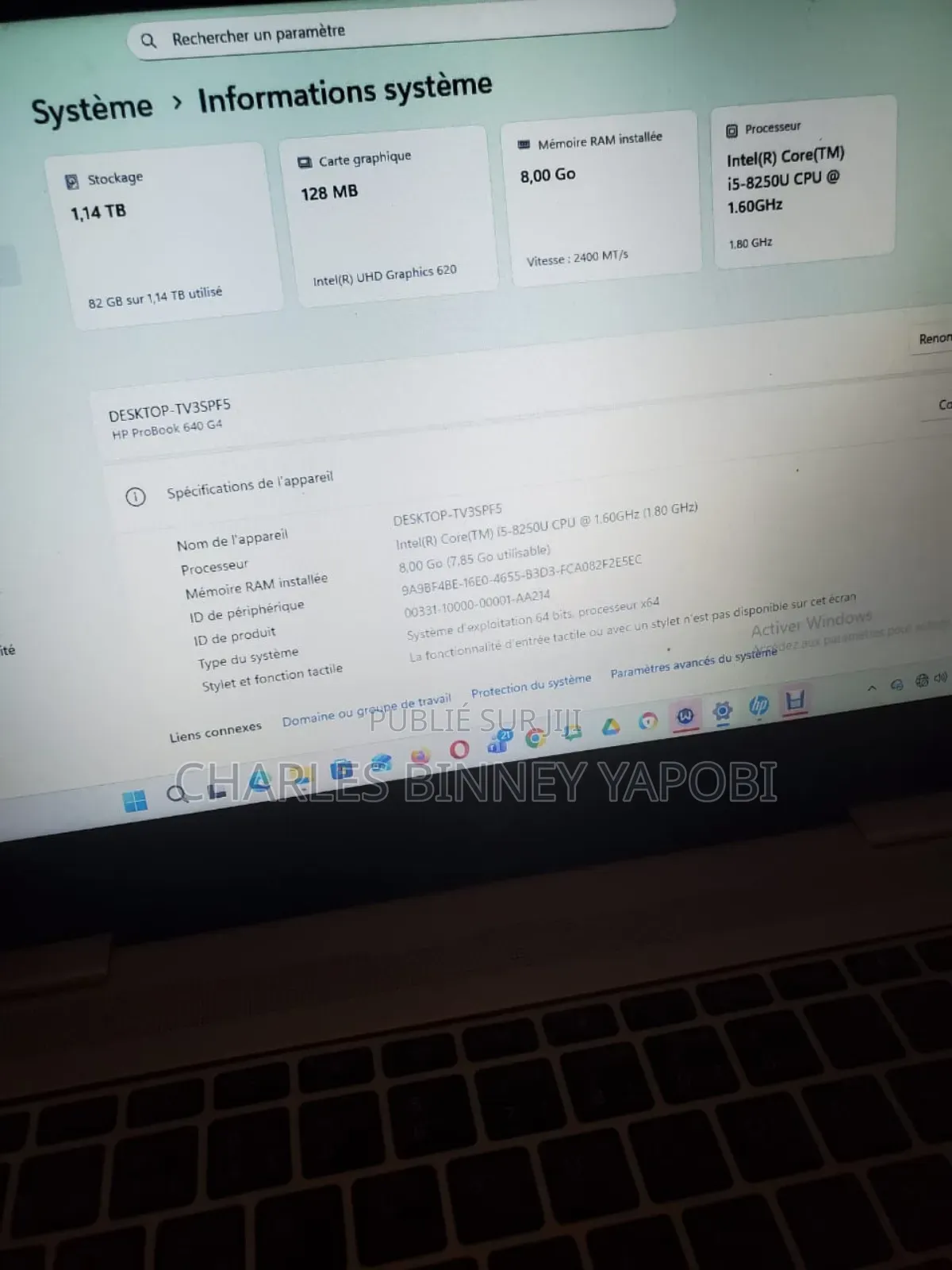 Ordinateur Portable HP ProBook 640 G5 8GB Intel Core I5 HDD+SSD 1T