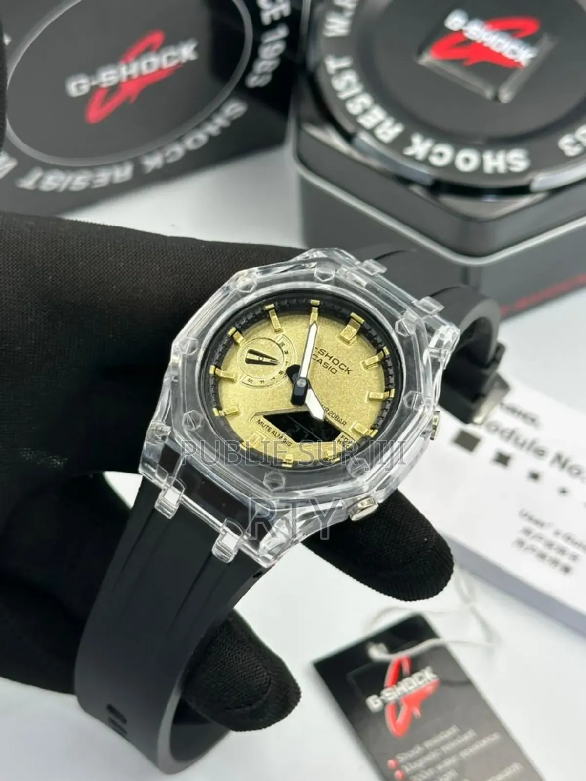 Montre G-Shorck en Caoutchouc Avec Une Boîte