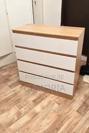 Commode Moderne 4 Tiroirs – Design Bois Blanc – Livraison Abidjan