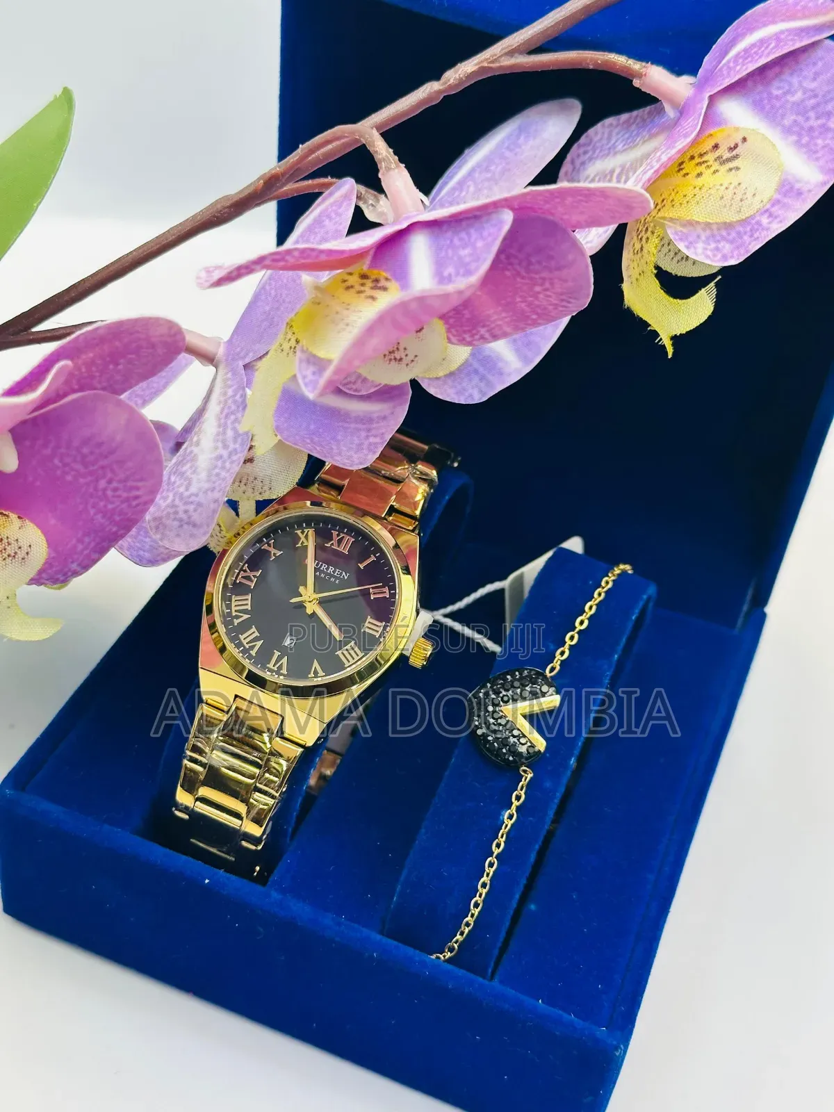 Ensemble Curren Femme+Bracelet Idéal Pour Un Cadeau Preuve D'amour*