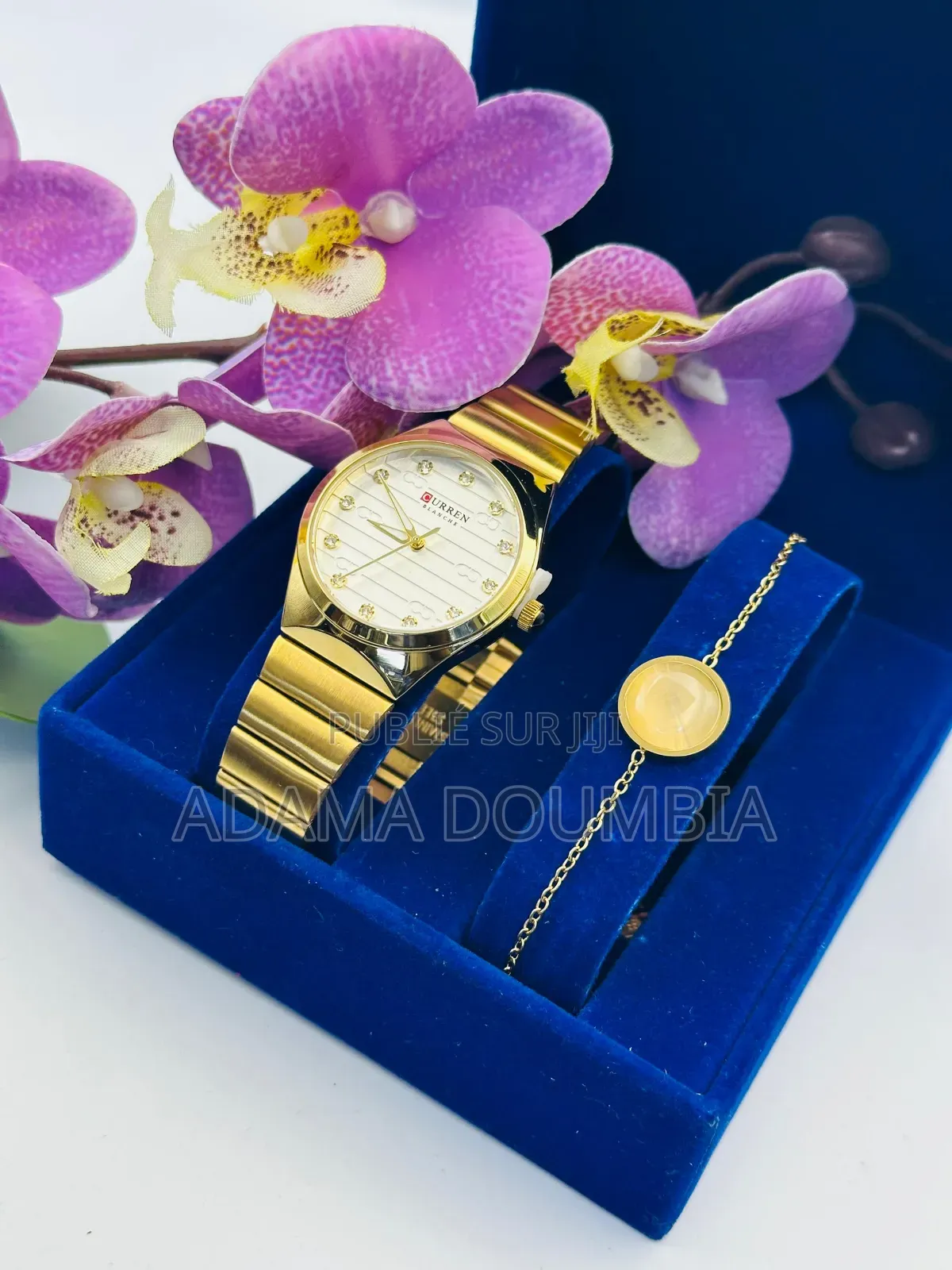 Ensemble Curren Femme+Bracelet Idéal Pour Un Cadeau Preuve D'amour*