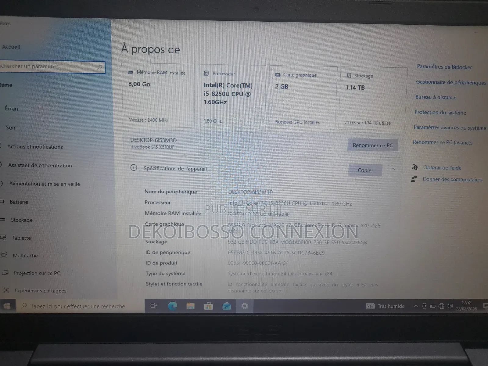 Asus VivoBook S15 S510UQ 8GB Intel Core i5 HDD+SSD 1T