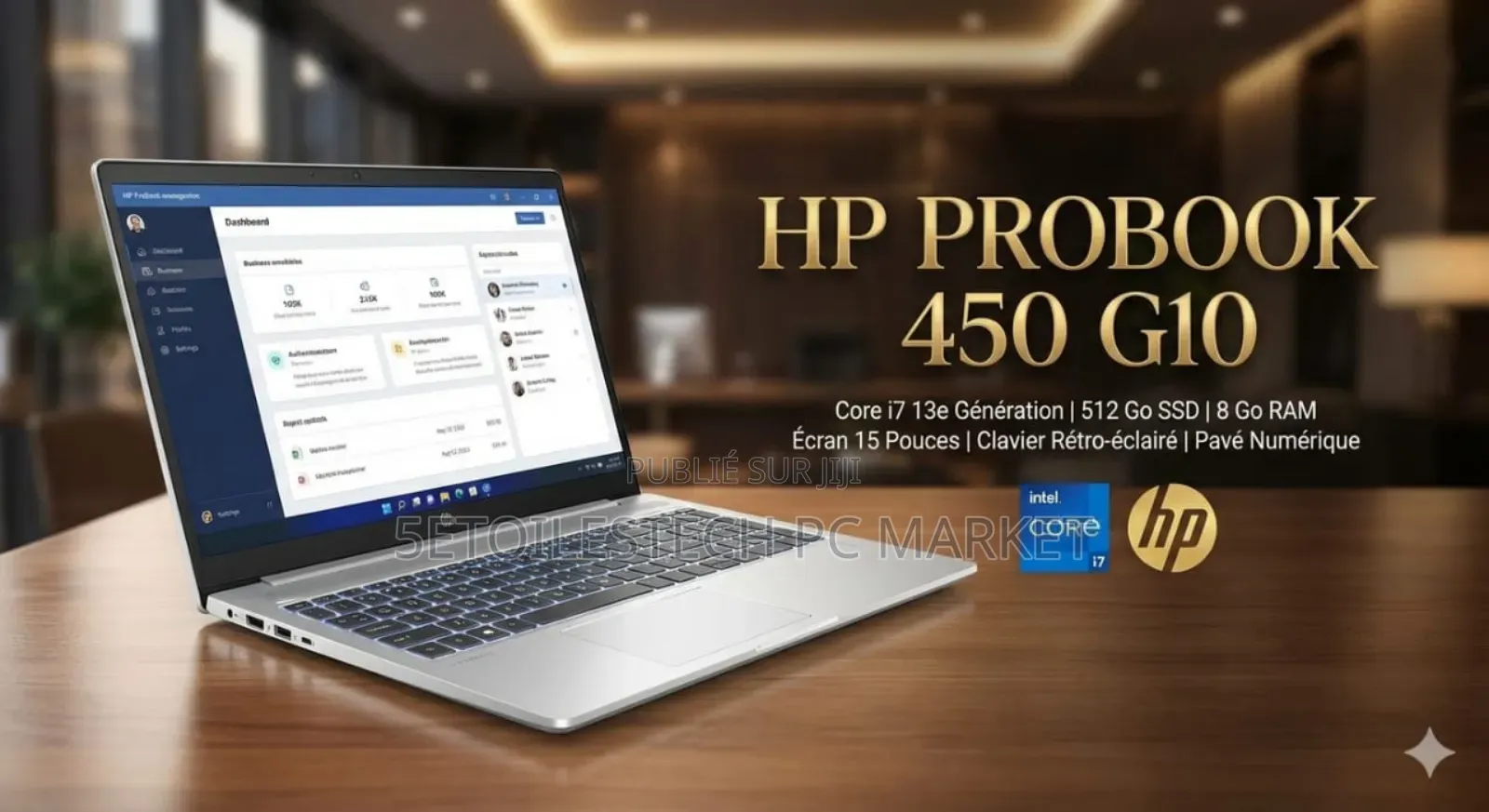 Nouveau HP ProBook 450 G9 8GB Intel Core i7 SSD 512GB