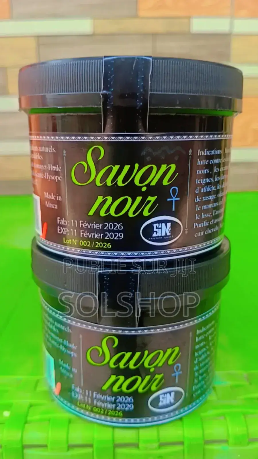 2 Savons Noir 100 % Naturel