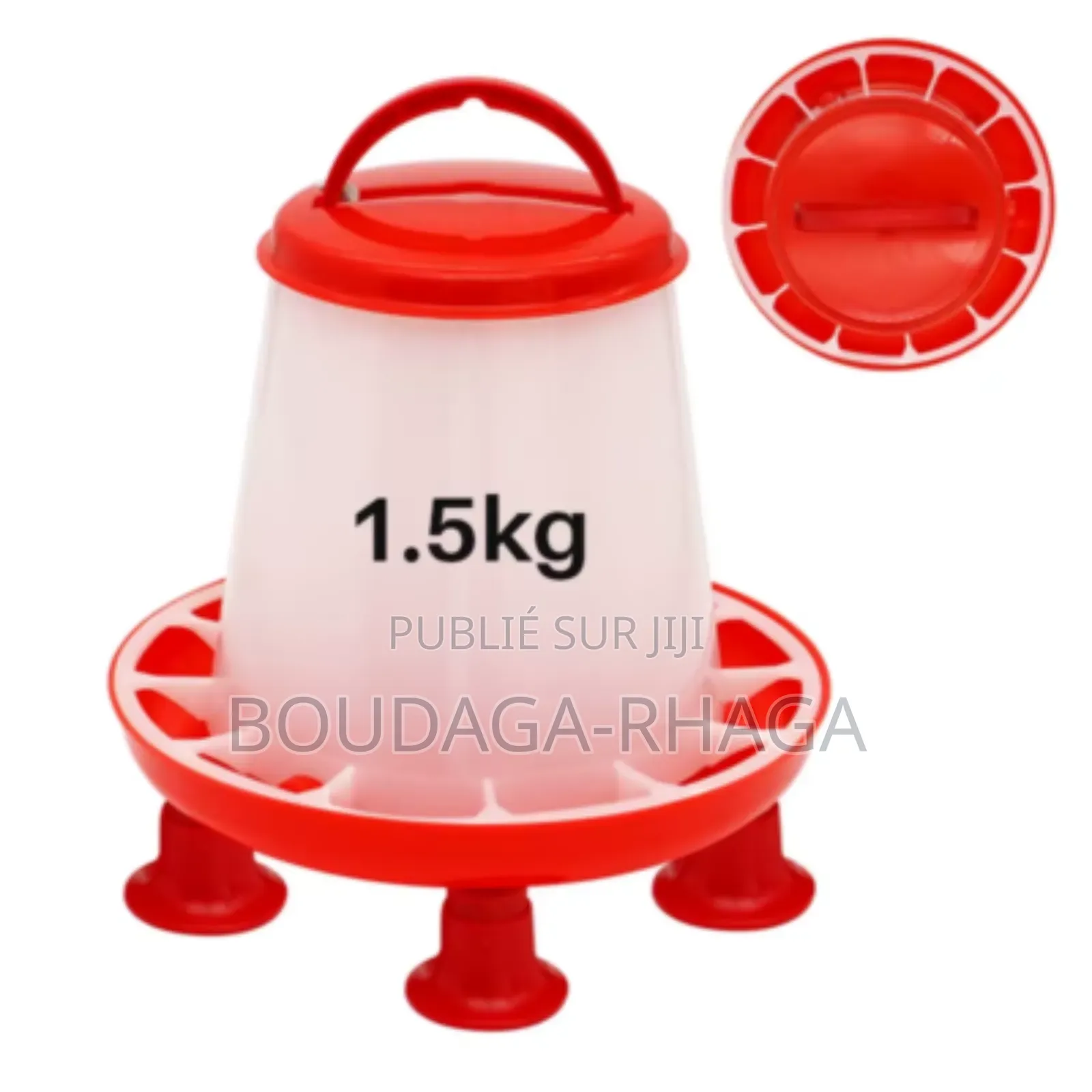 Mangeoires Anti-Gaspillage De 10 Kg Avec Pieds, Couleur Blanche Rouge