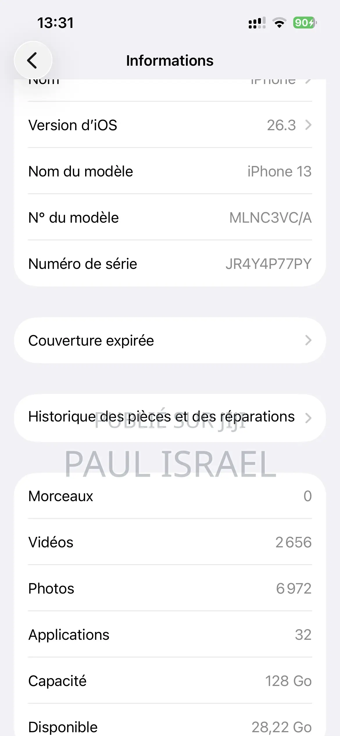 Nouveau Apple iPhone 13 128 GB Bleu