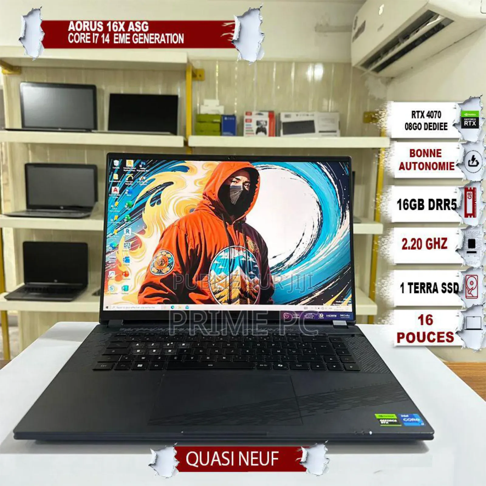 Nouveau Ordinateur portable Gigabyte Aorus 16GB Intel Core i7 SSD 1T