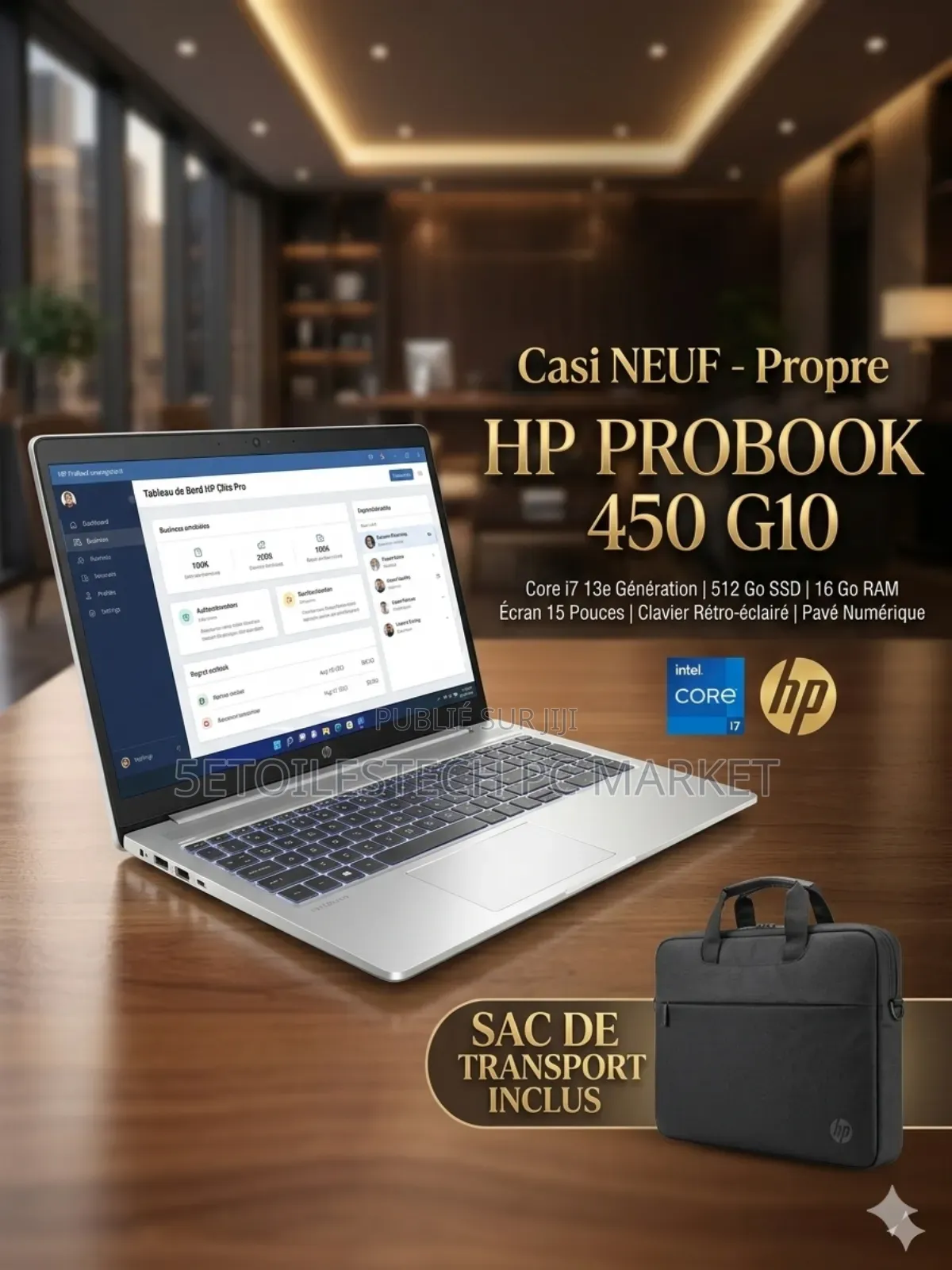 Nouveau HP ProBook 440 G10 16GB Intel Core i7 SSD 512GB