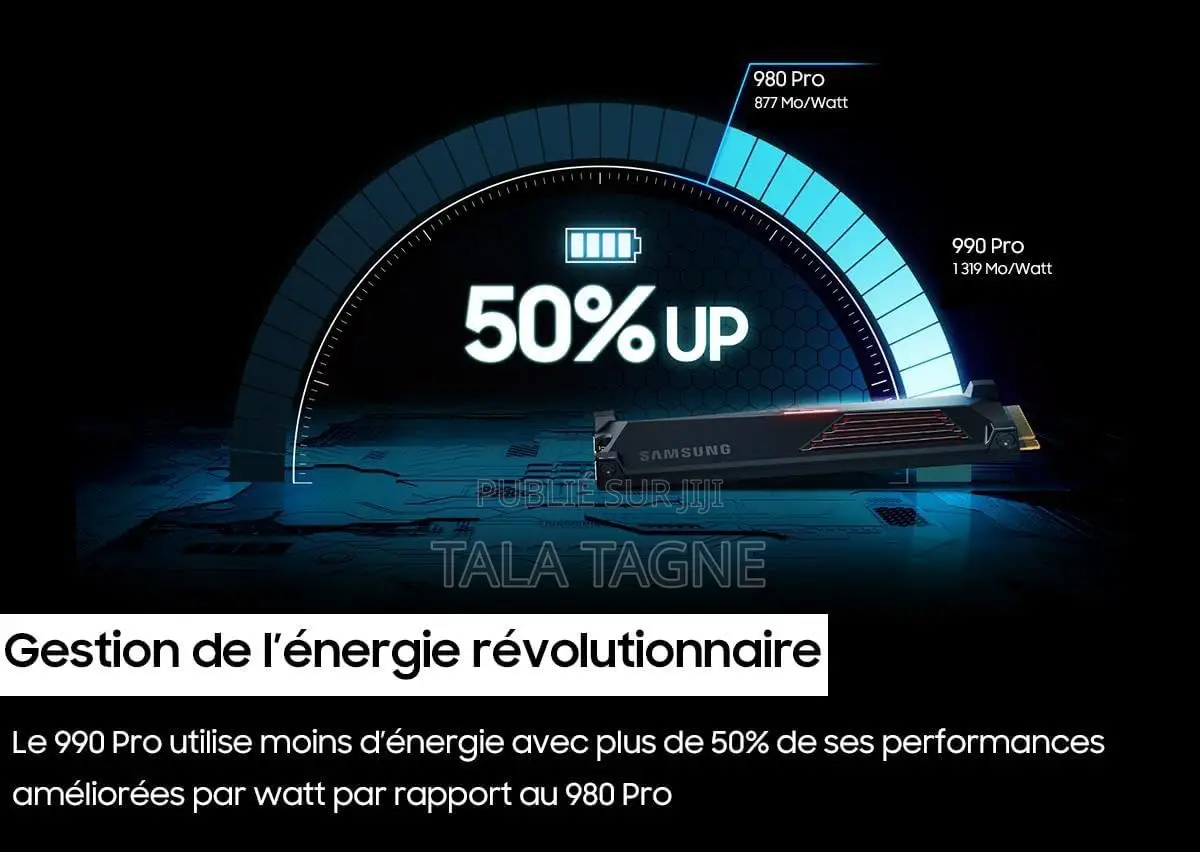 Samsung SSD Interne 990 Pro Avec Dissipateur,