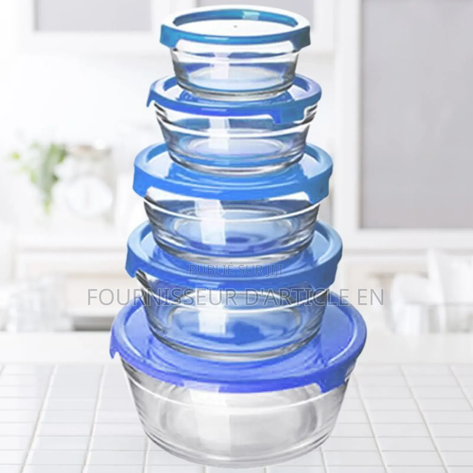 Ensemble De Cinq Bols en Verre, Vendu Uniquement en Gros