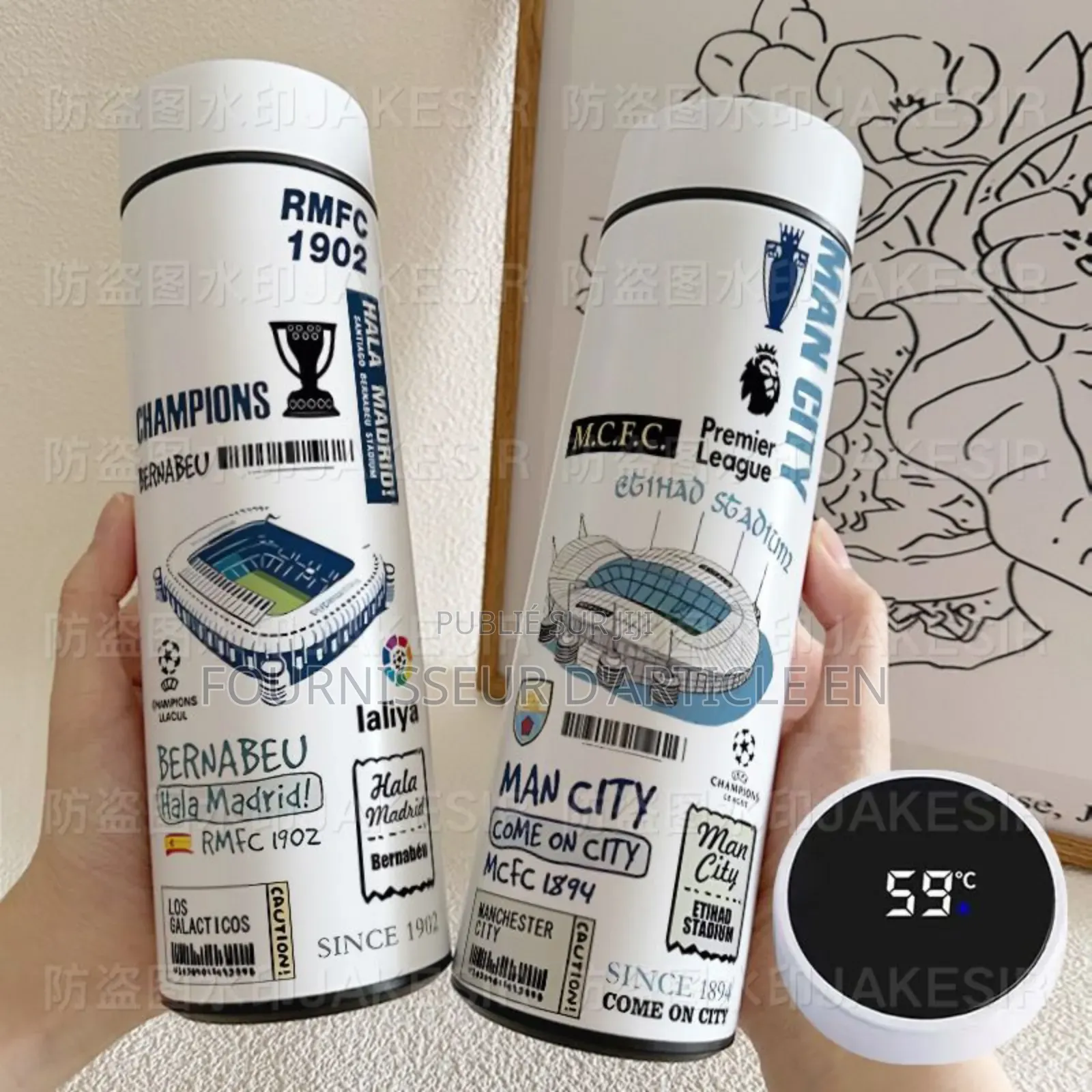 Gourde Isotherme Intelligente Sur Le Thème Du Football,Vendu en Gros