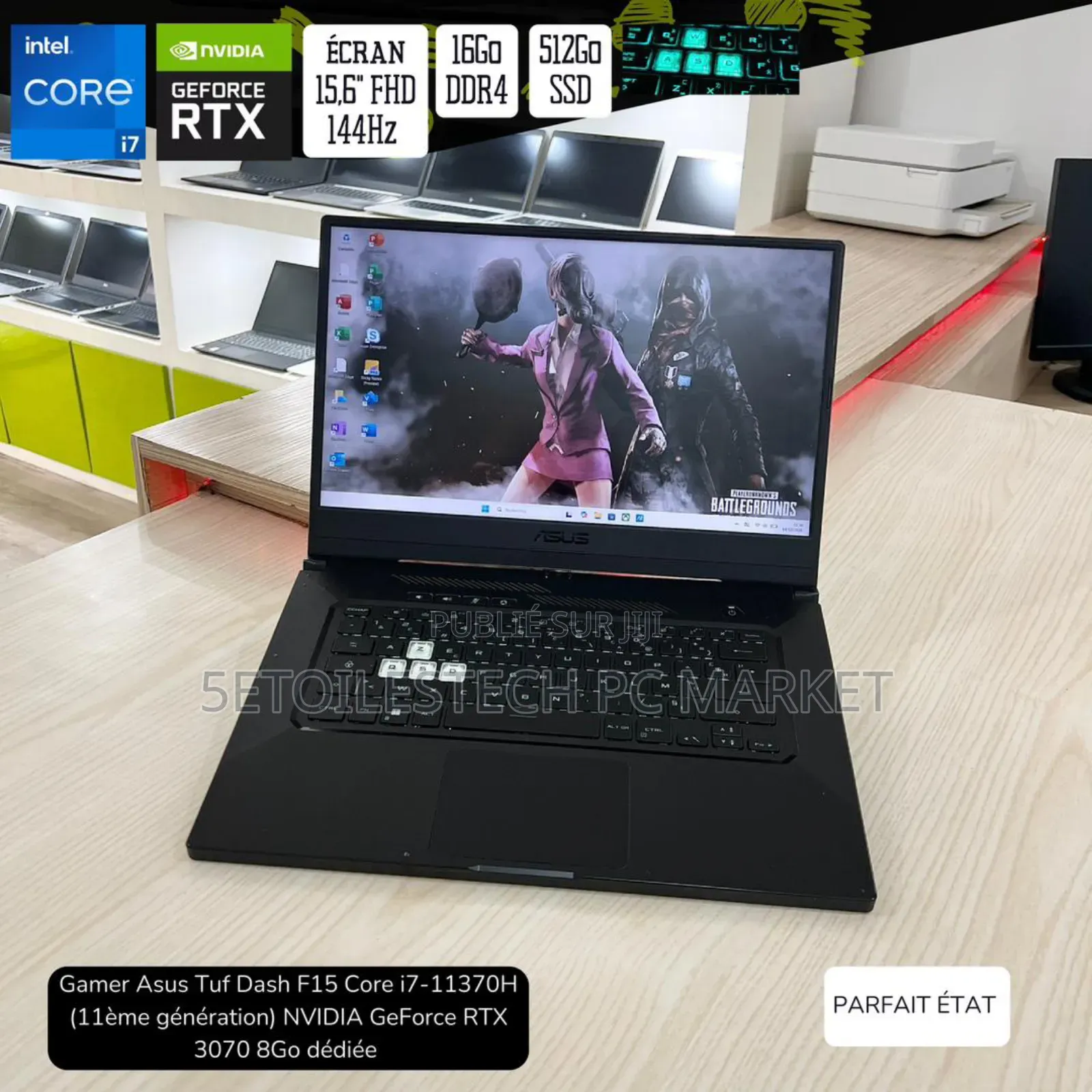 Nouveau Asus TUF Dash F15 16GB Intel Core i7 SSD 512GB