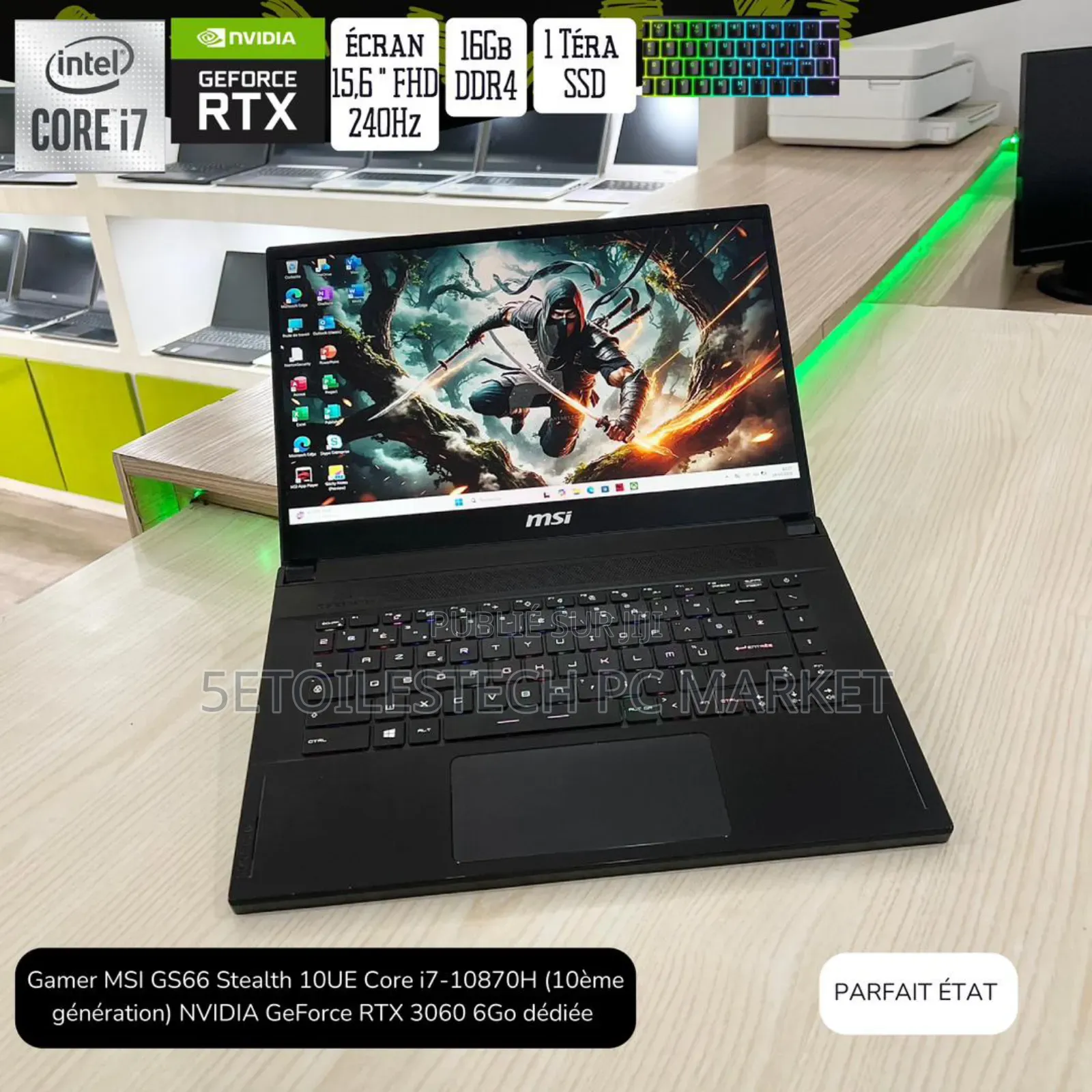 Nouveau MSI GS63VR 7RF Stealth Pro 16GB Intel Core i7 SSD 1T