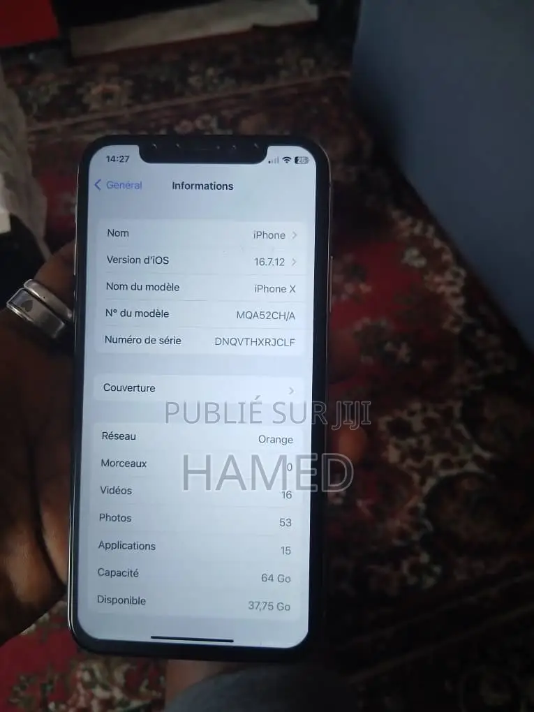 Apple iPhone X 64 GB Blanc