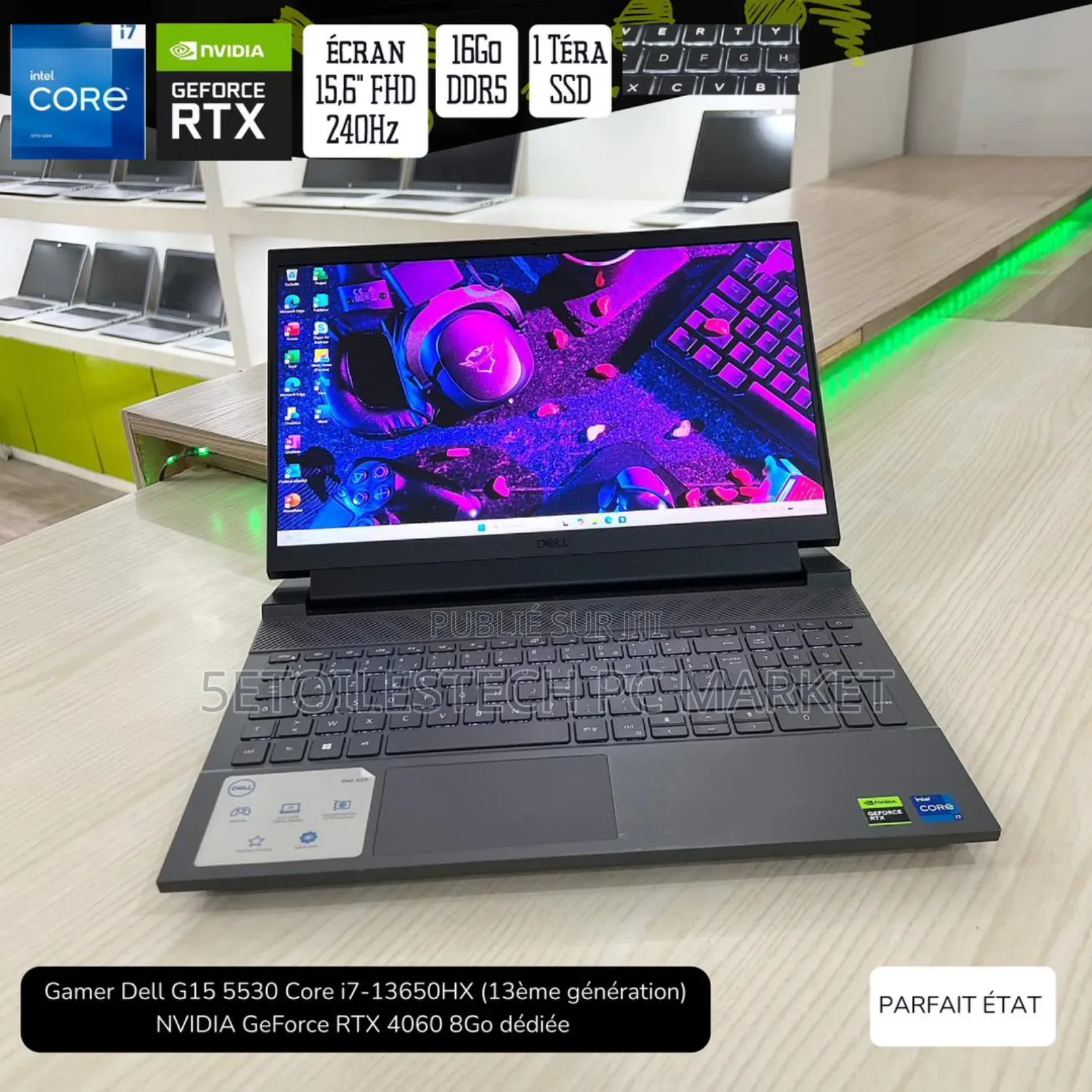 Nouveau Ordinateur portable Dell G15 5511 16GB Intel Core i7 SSD 1T