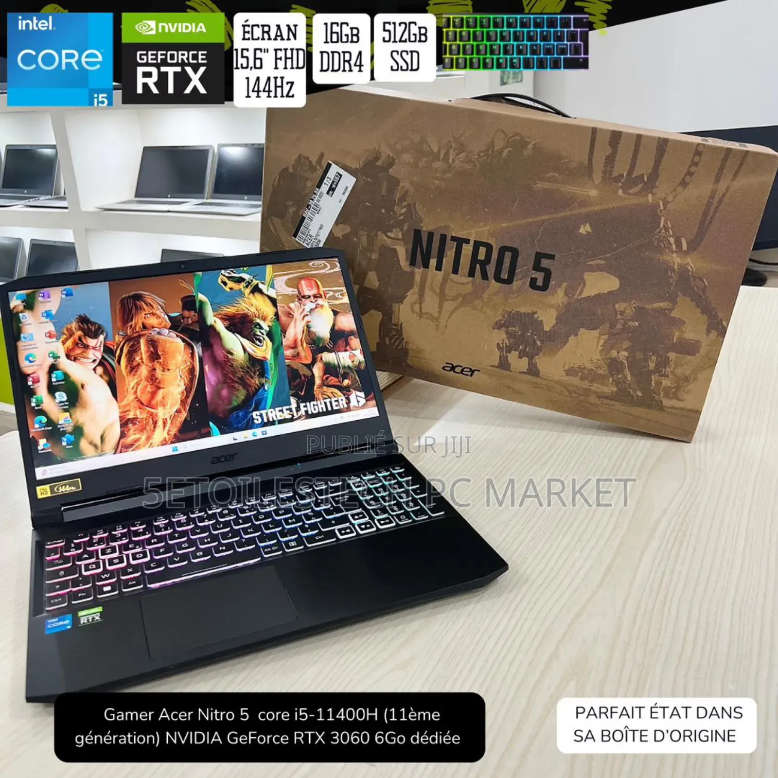 Nouveau Ordinateur portable Acer Nitro 5 16GB Intel Core i5 SSD 512GB