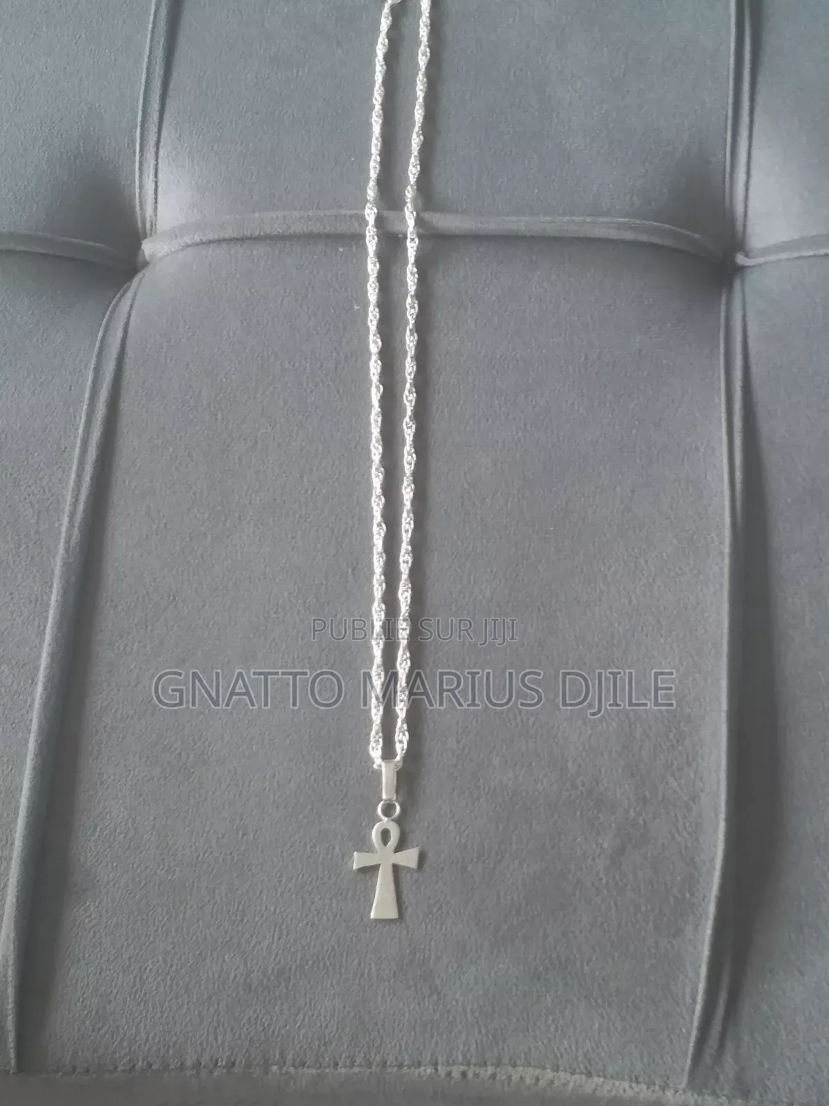 Chaîne en Argent Blanc Médaille en Croix d'Henk