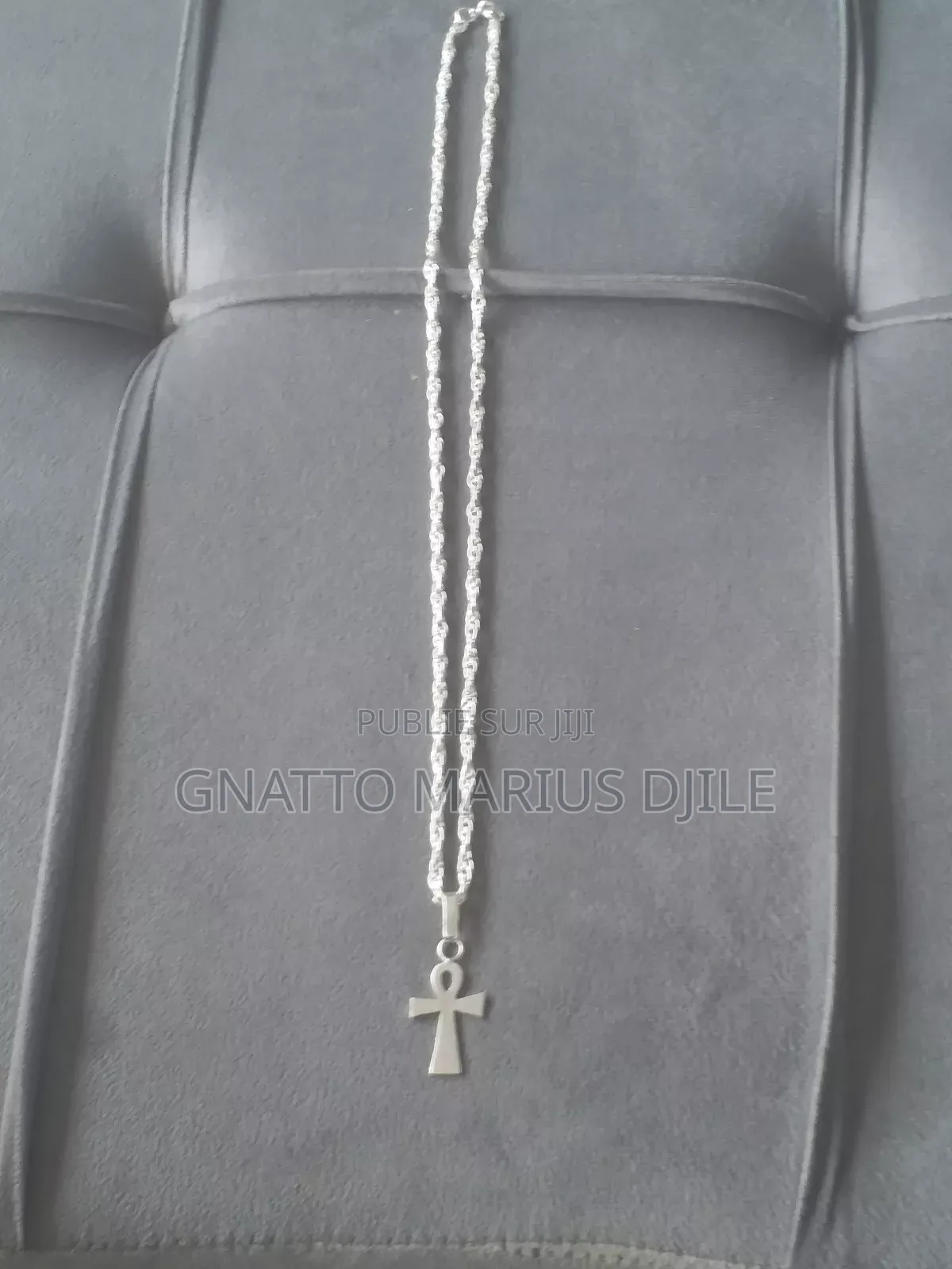 Chaîne en Argent Blanc Médaille en Croix d'Henk