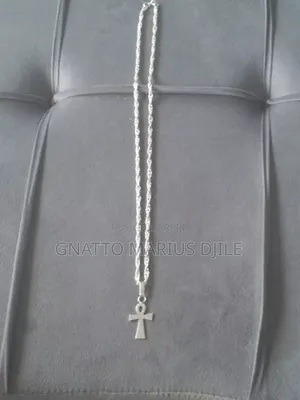 Chaîne en Argent Blanc Médaille en Croix d'Henk