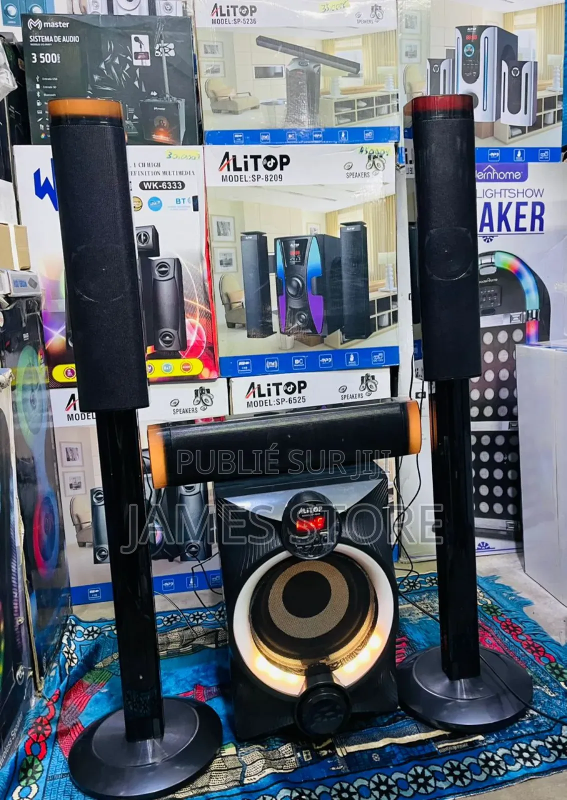 Alitop Woofer Sp-8848 Home Cinéma - Chaîne Hi-Fi - Noir