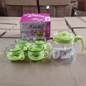Ensemble Théière en Verre Et 4 Tasses, Vendu Uniquement en Gros