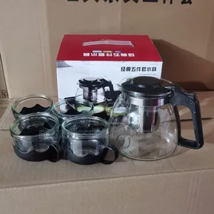 Ensemble Théière en Verre Et 4 Tasses, Vendu Uniquement en Gros