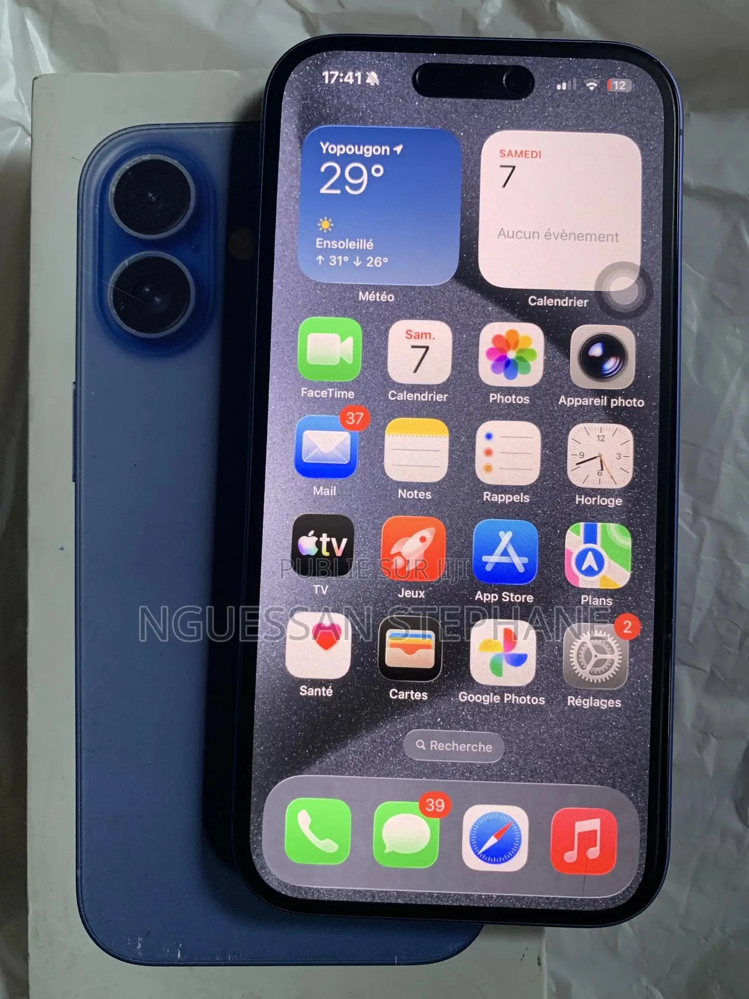 Nouveau Apple iPhone 16 128 GB Bleu