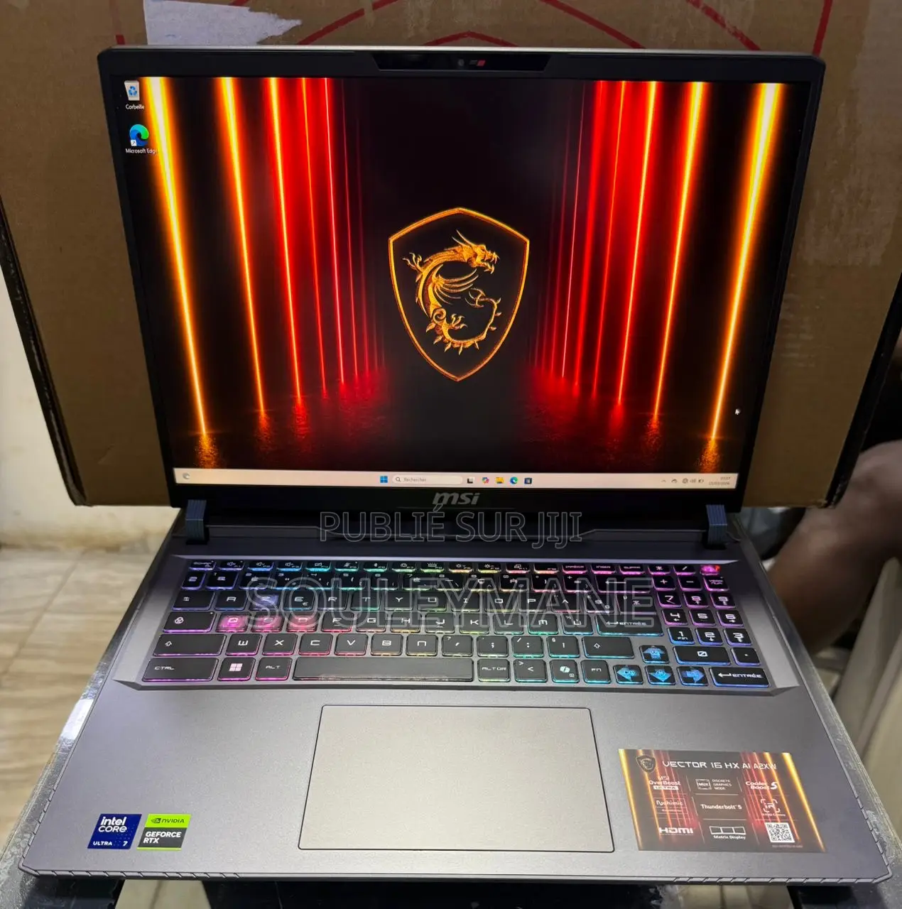 Nouveau MSI Vector 16 HX AI A2XWIG 32GB Intel Core Ultra 7 SSD 1T