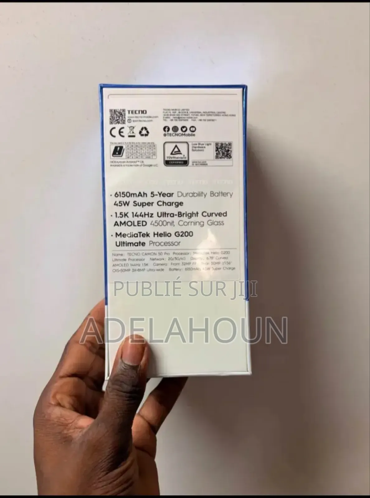 Nouveau Tecno Camon 50 256 GB Noir
